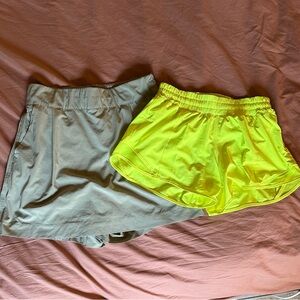 Women's Lululemon Neon Yellow Shorts (+FREE REI Skort)